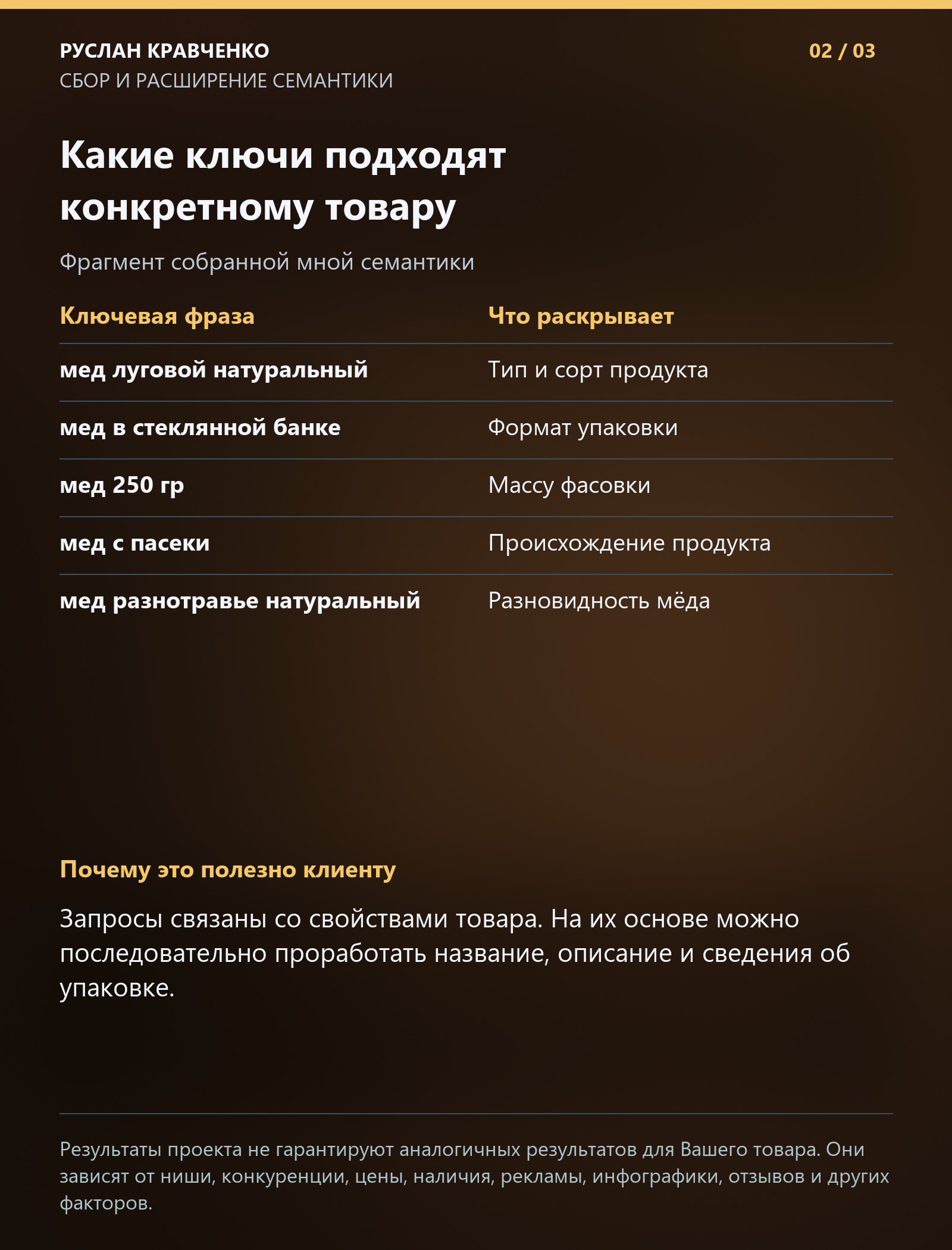 Сбор и отбор семантики: луговой мёд: слайд 2